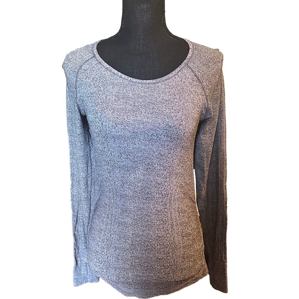 Athleta Speedlight Heather Grey Ruched Seamless Top XS Athleisure Gym Yoga